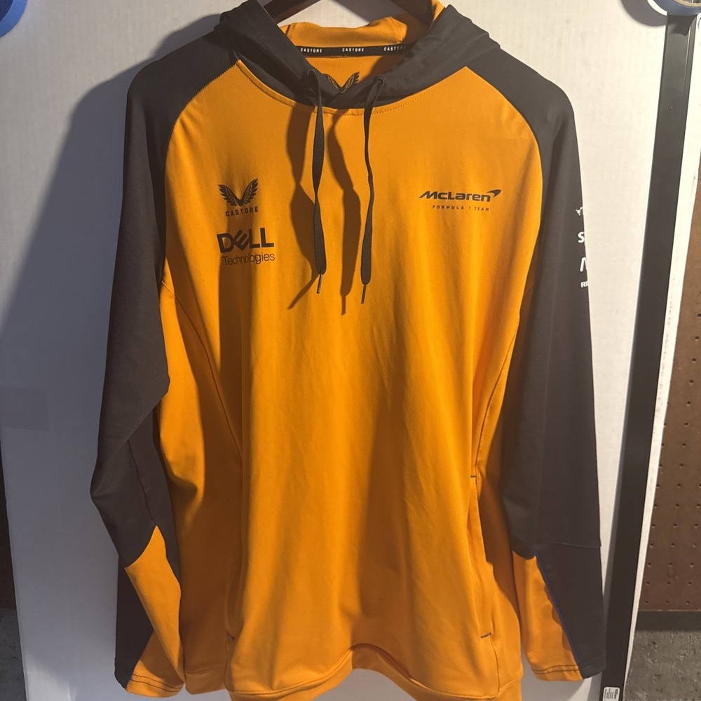 McLaren Formula 1 Team Sweatshirt Mens Large Orange F1 Racing Castore Hoodie